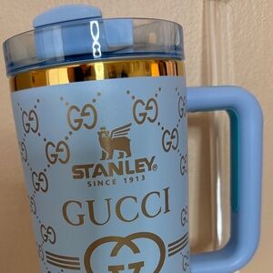 Stanley Gucci Blue and Gold 40 Ounce Tumbler